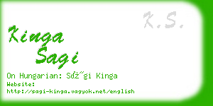 kinga sagi business card